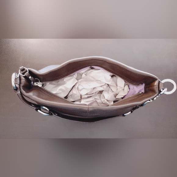 Coach Dark Brown Leather Shoulder Bag - Picture 9 of 11